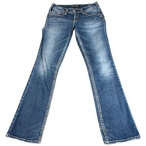 Silver Jeans Co. Suki Slim Boot Jeans Womens 28x33 (30x32.5) Blue Denim Mid Rise